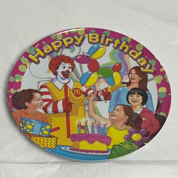 2006 McDonald’s Happy Birthday Plate Melamine Plastic Kids 9.5” Sun Coast - Picture 1 of 4